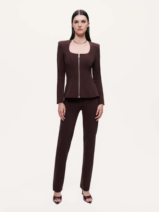  Yırtmaçlı Yüksek Bel Pantolon