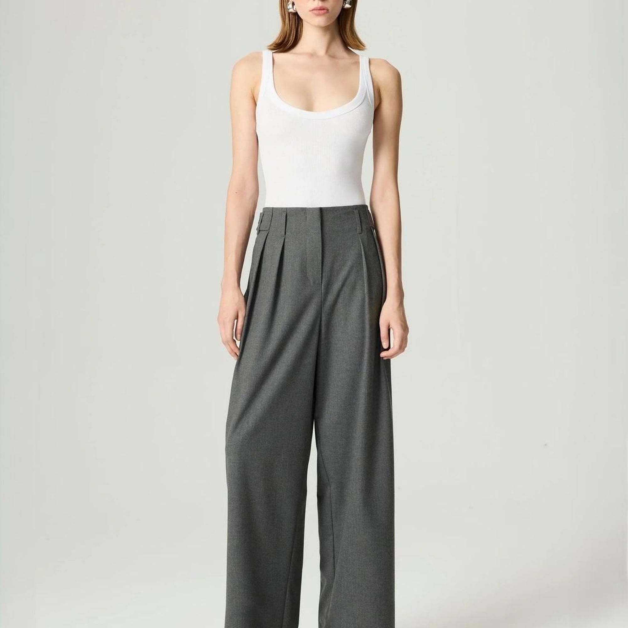 Yüksek Bel Wide Leg Pantolon