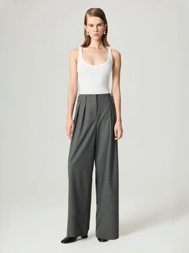  Yüksek Bel Wide Leg Pantolon