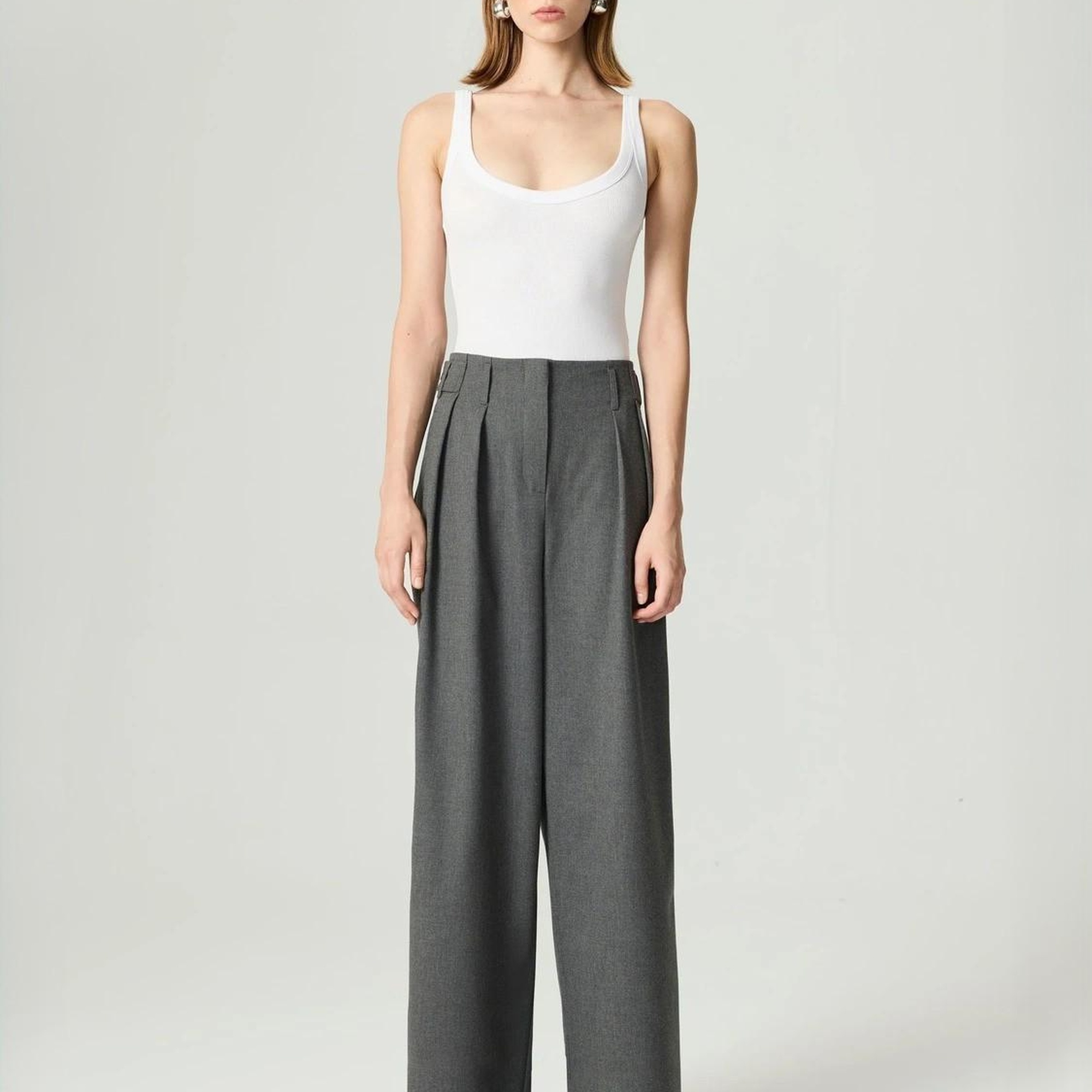 Yüksek Bel Wide Leg Pantolon