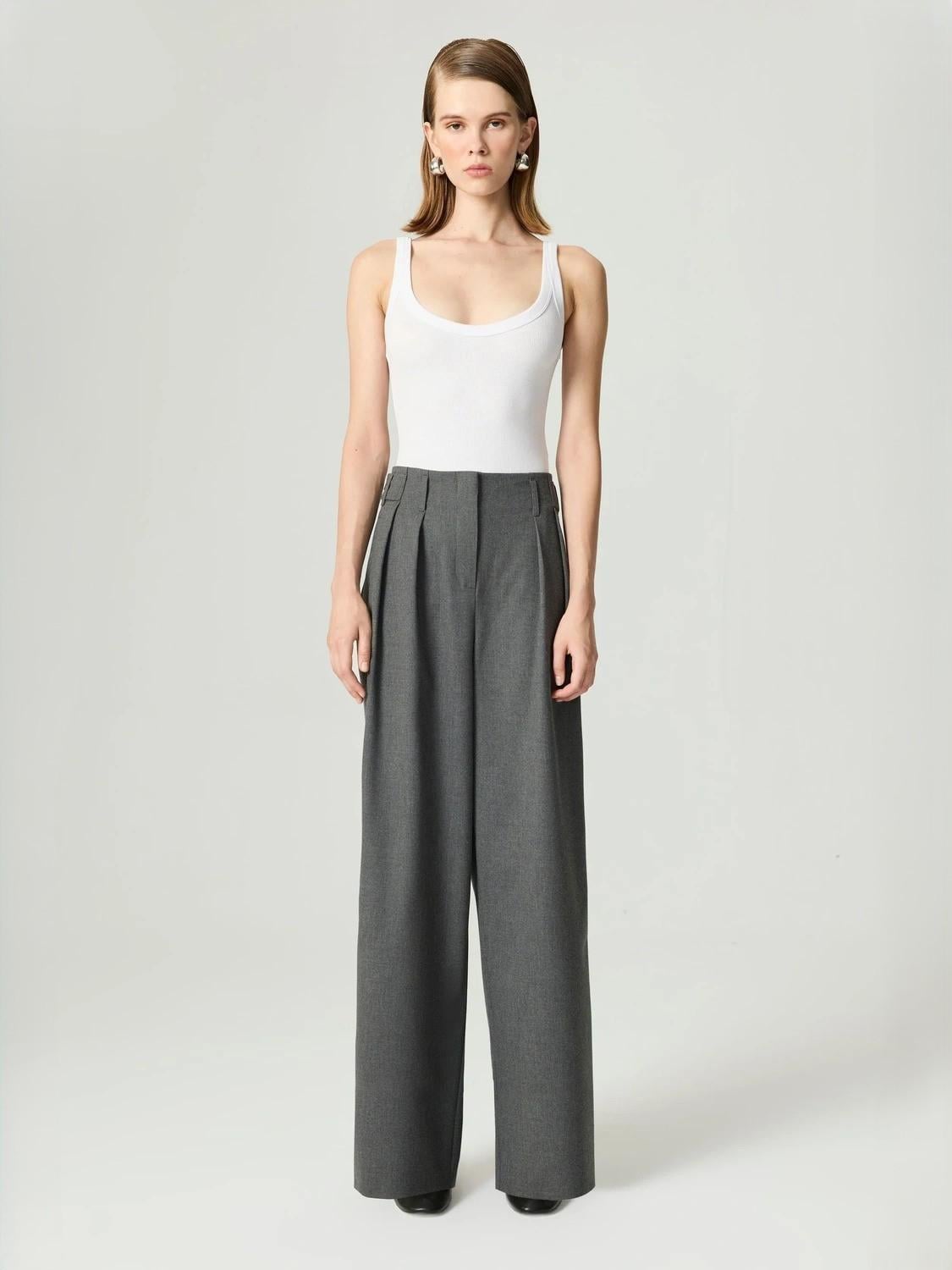  Yüksek Bel Wide Leg Pantolon