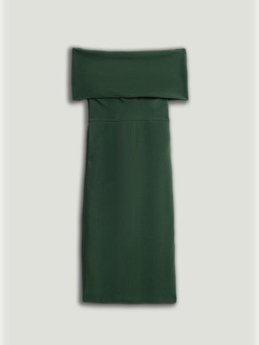  Açık Omuzlu Midi Elbise