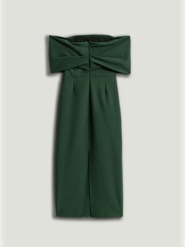  Açık Omuzlu Midi Elbise