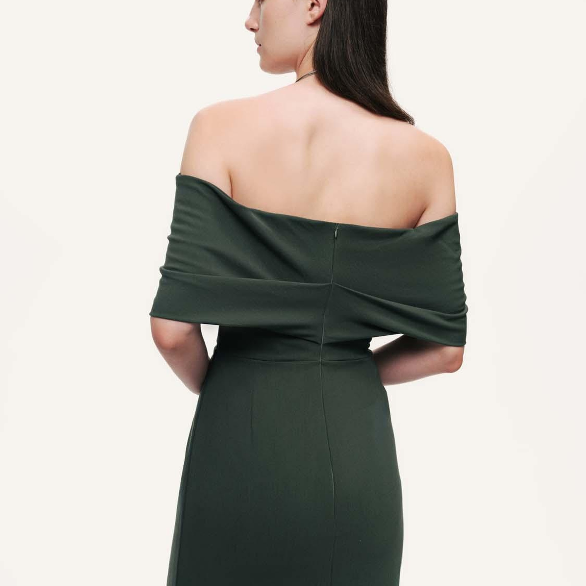 Açık Omuzlu Midi Elbise