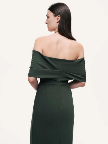  Açık Omuzlu Midi Elbise