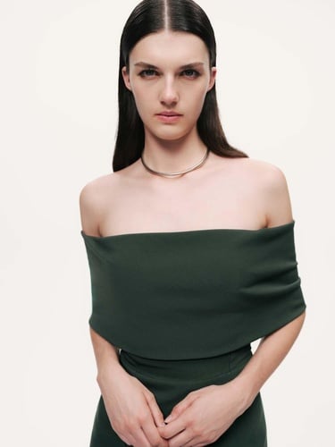  Açık Omuzlu Midi Elbise