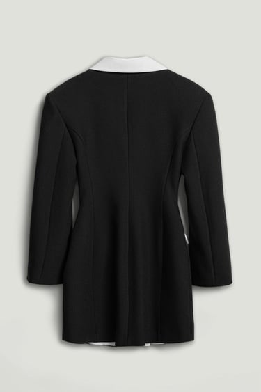  Kontrast Detaylı Mini Elbise