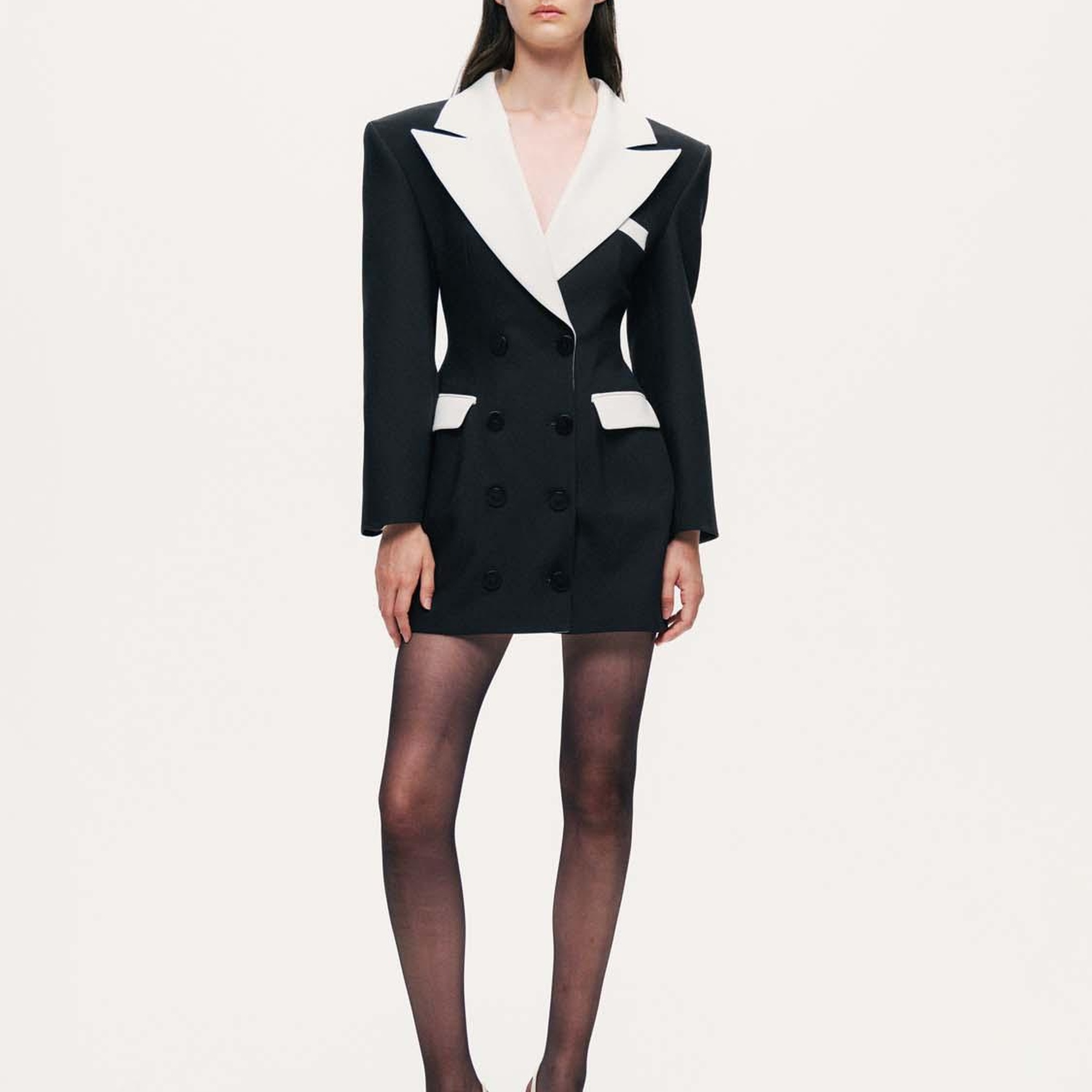 Kontrast Detaylı Mini Elbise