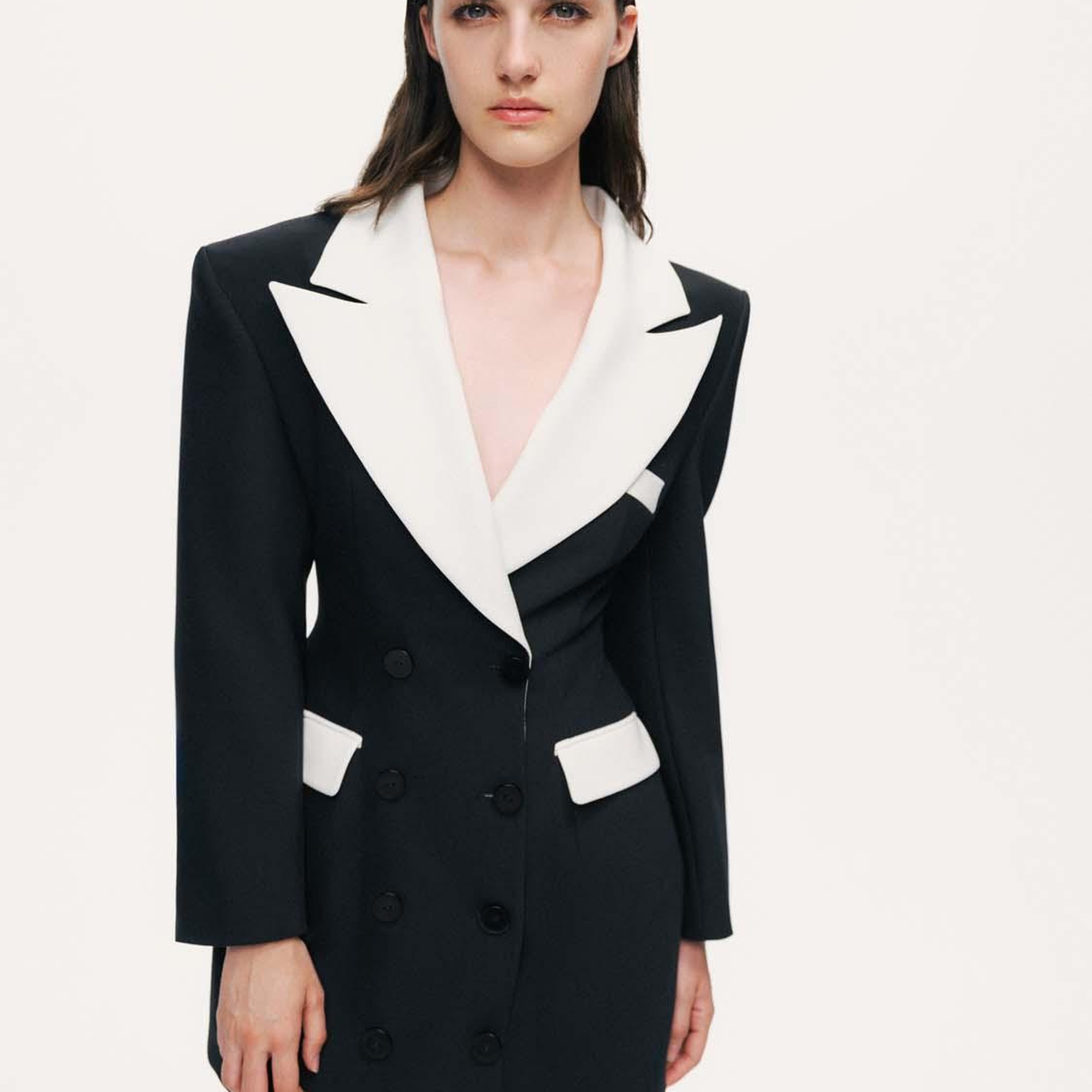 Kontrast Detaylı Mini Elbise