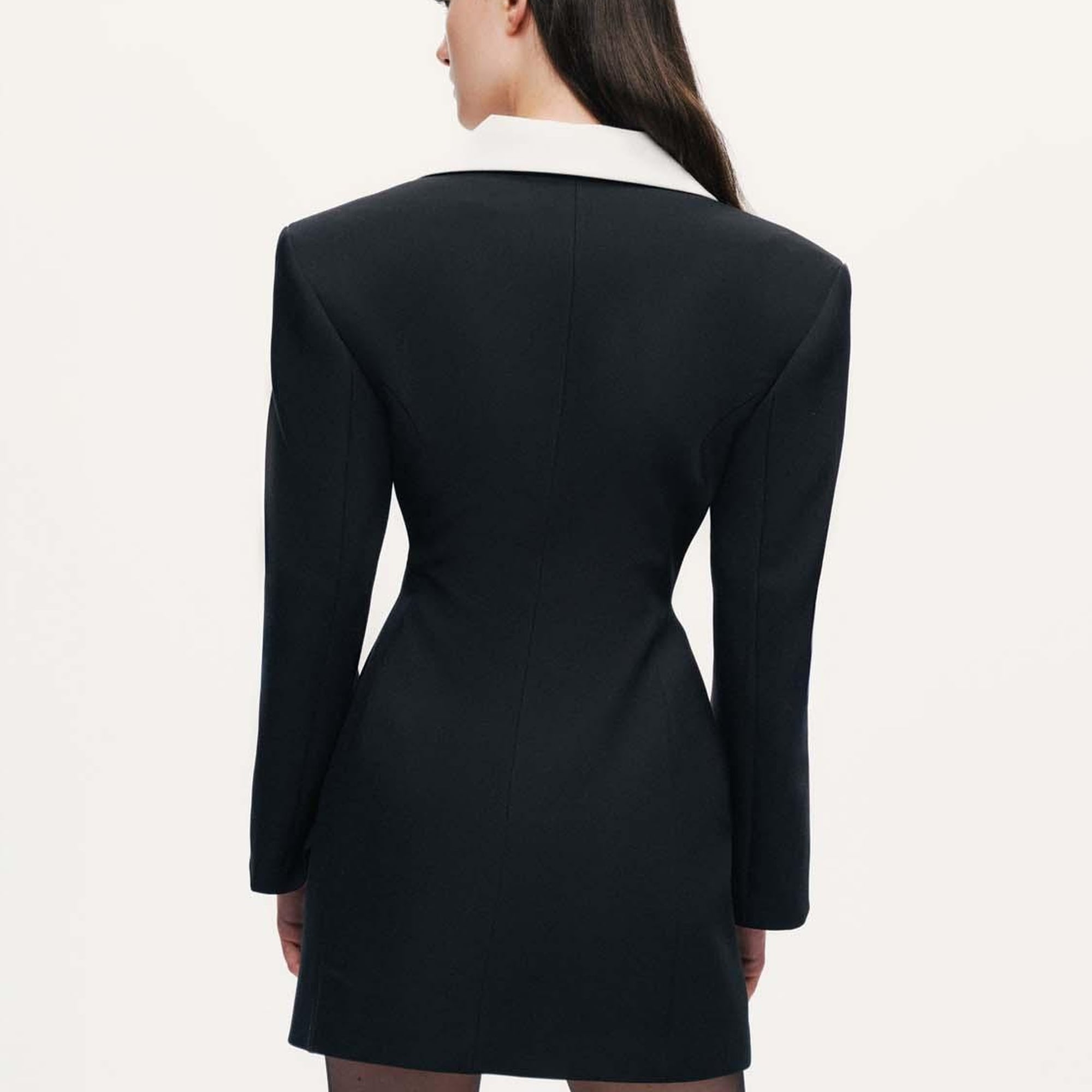 Kontrast Detaylı Mini Elbise