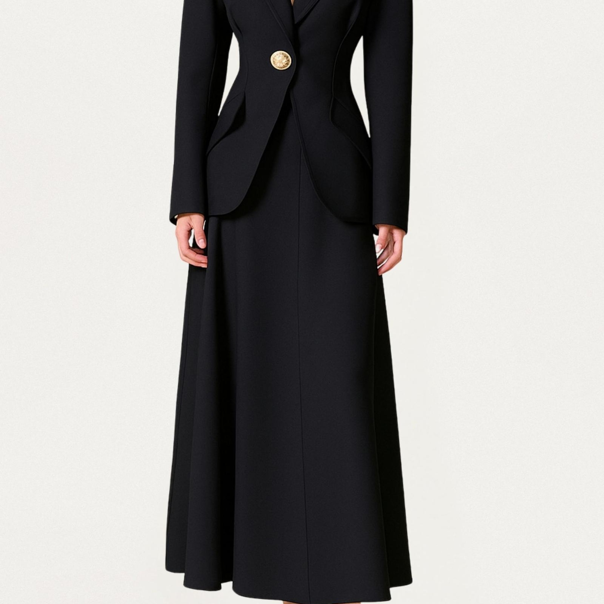 Gold Aksesuarlı Vatkalı Ceket