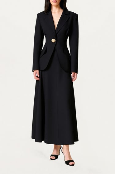  Gold Aksesuarlı Vatkalı Ceket