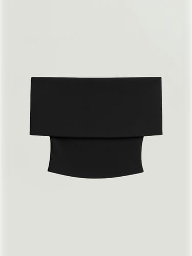  Açık Omuzlu Crop Bluz