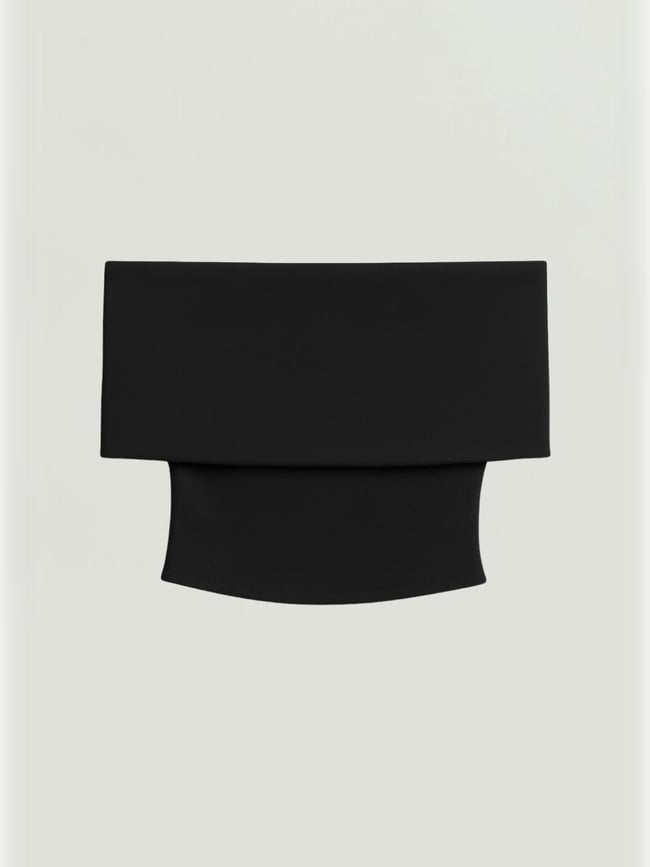  Açık Omuzlu Crop Bluz