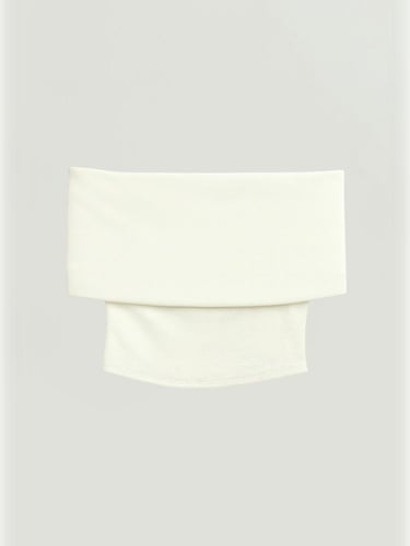  Açık Omuzlu Crop Bluz