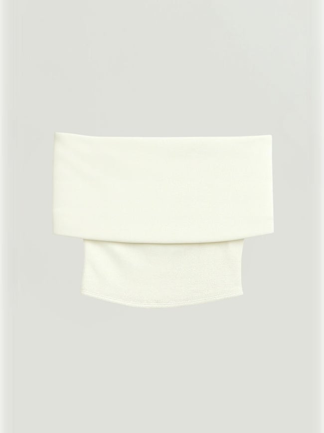  Açık Omuzlu Crop Bluz