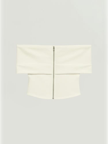  Açık Omuzlu Crop Bluz