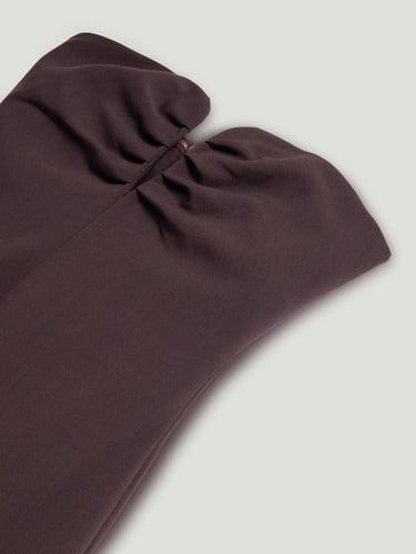  Straplez Kalp Yaka Midi Elbise