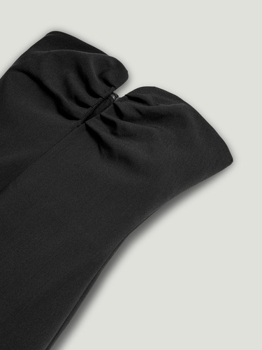  Straplez Kalp Yaka Midi Elbise