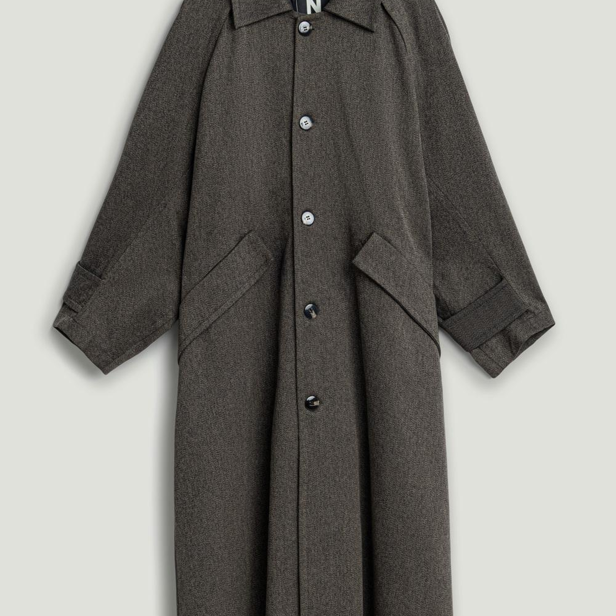 Kemer Detaylı Yün Midi Trençkot