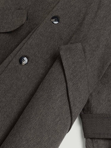  Kemer Detaylı Yün Midi Trençkot