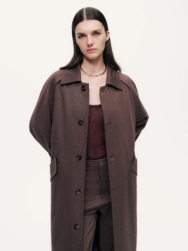  Kemer Detaylı Yün Midi Trençkot