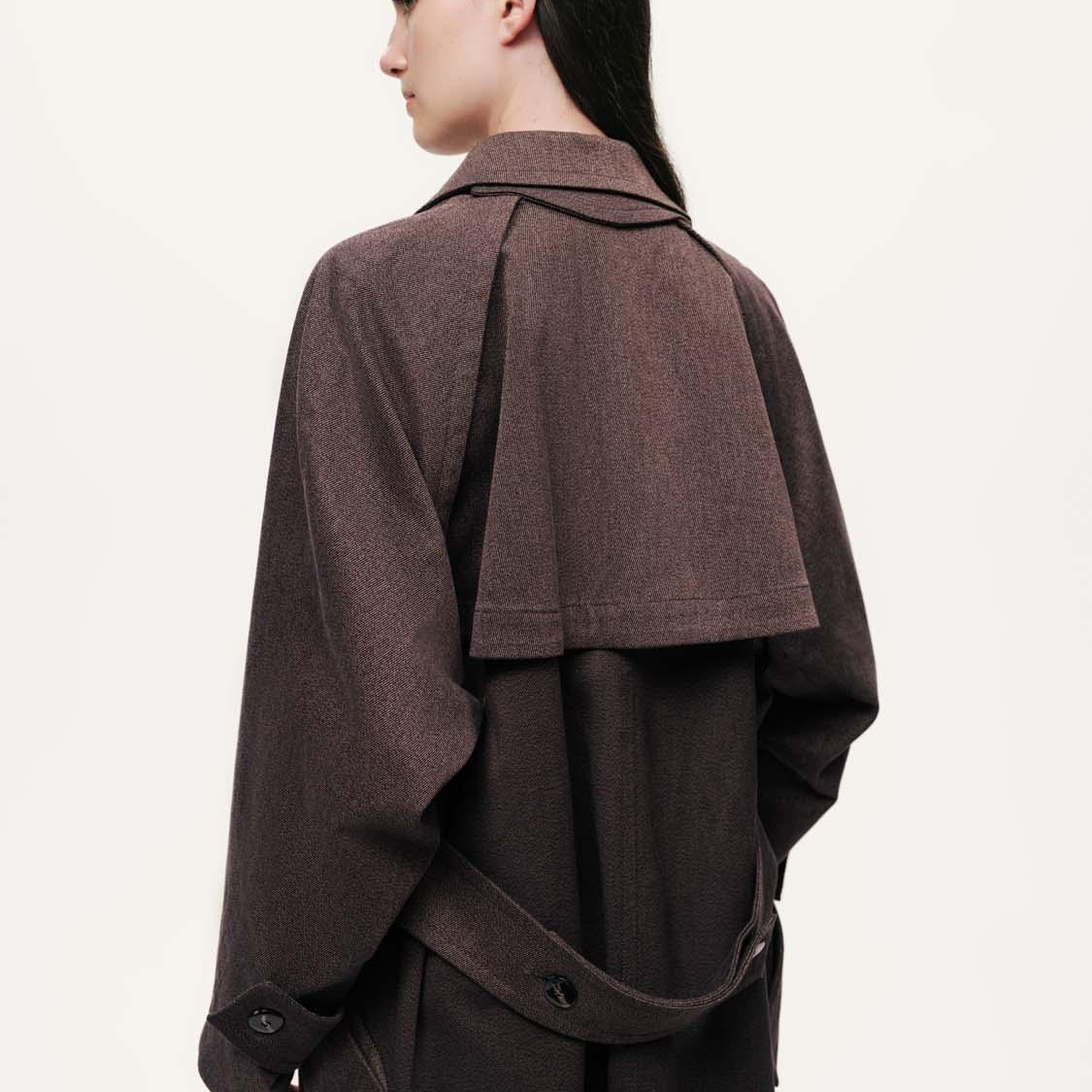 Kemer Detaylı Yün Midi Trençkot