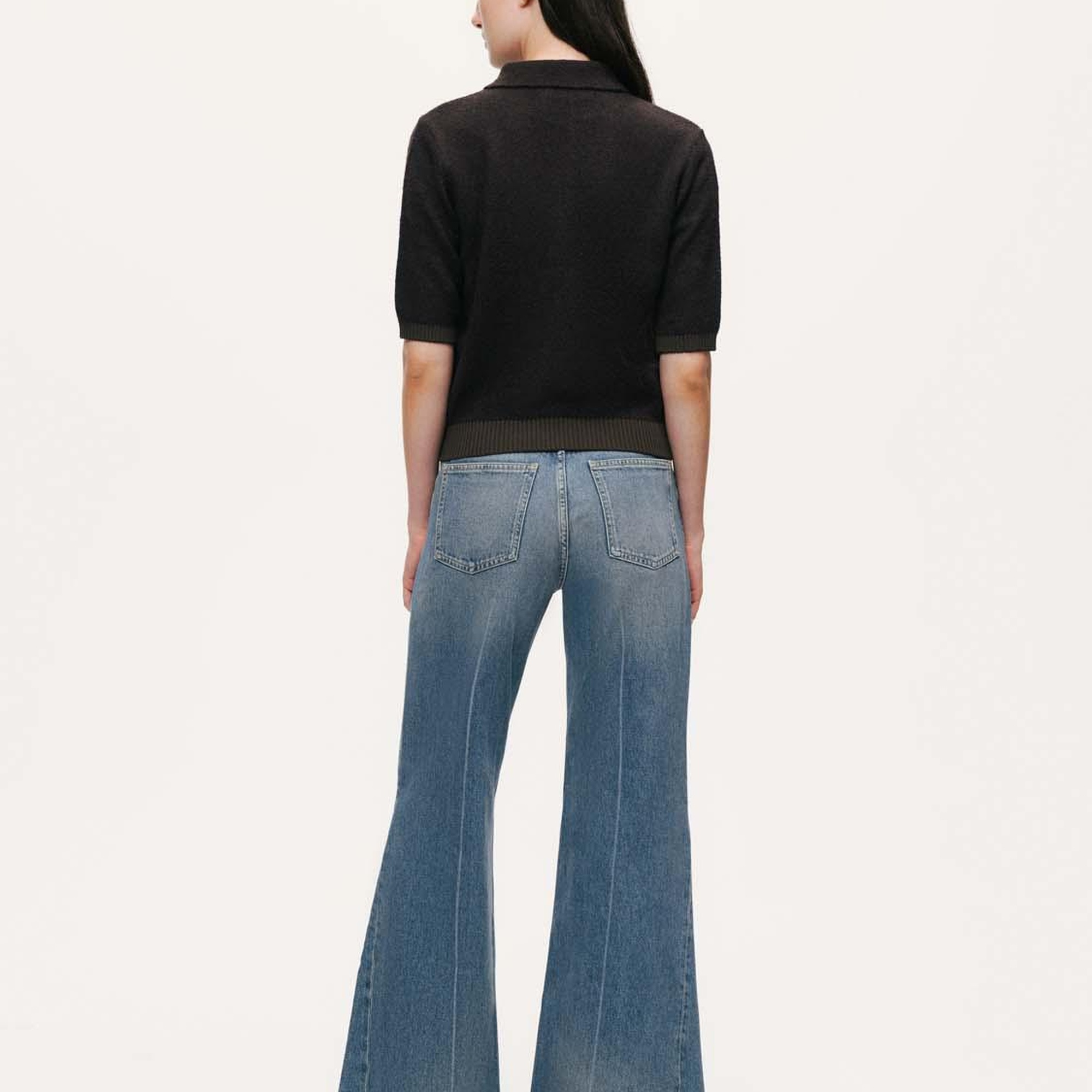 Düğme Aksesuarlı Kontrast Triko