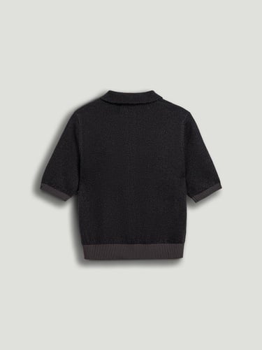  Düğme Aksesuarlı Kontrast Triko