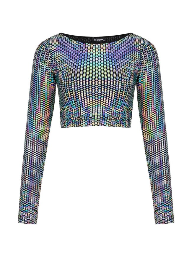  Hologramlı Crop Top