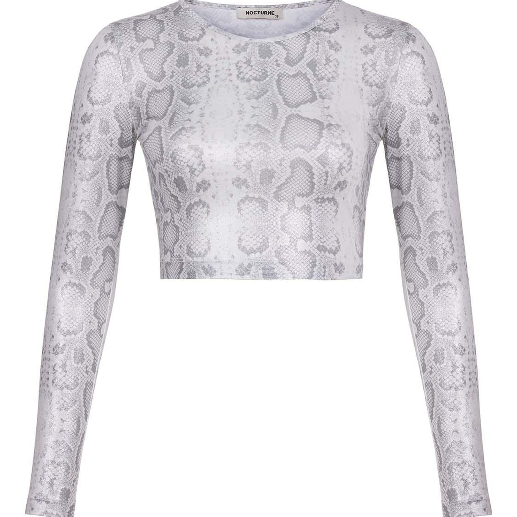 Gümüş Yılan Desen Crop