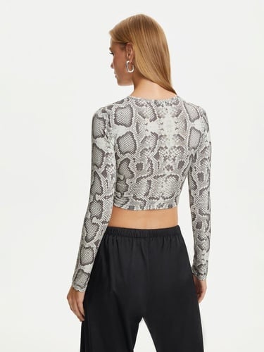  Gümüş Yılan Desen Crop