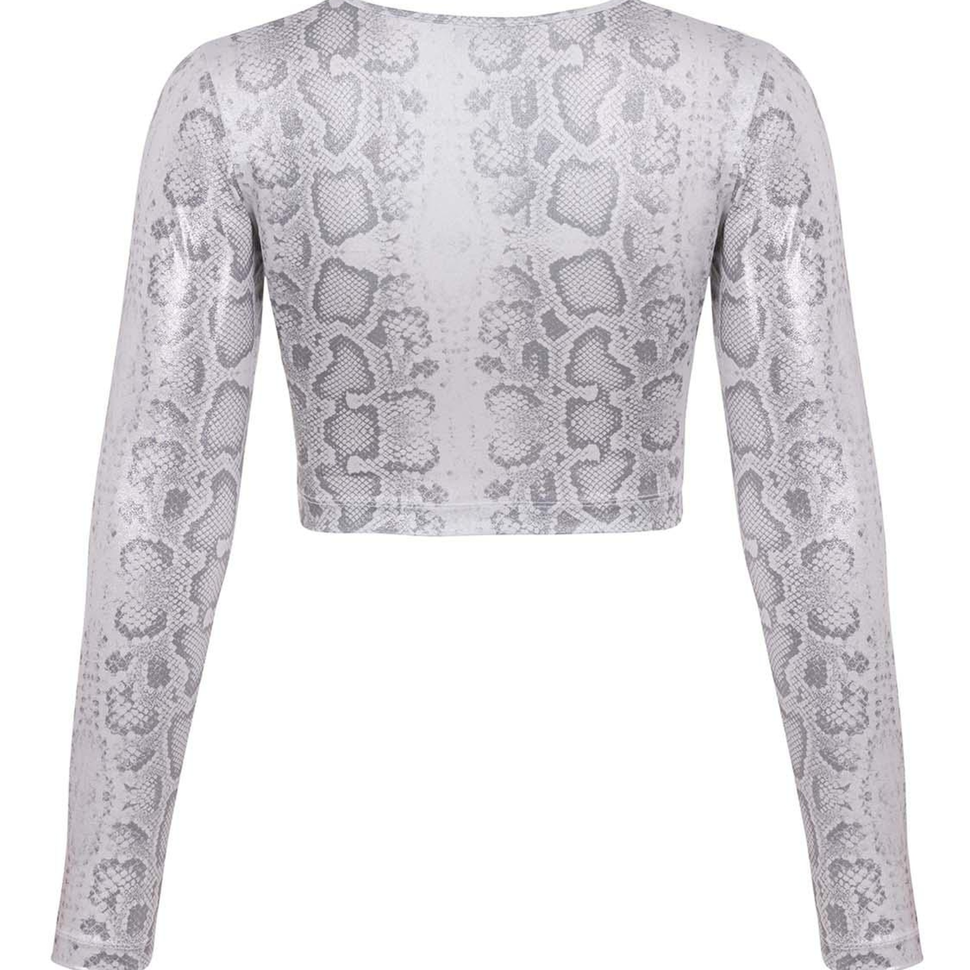 Gümüş Yılan Desen Crop