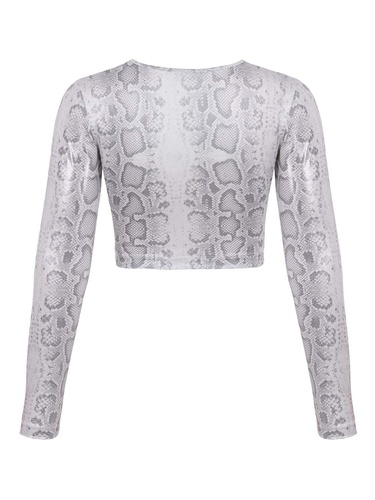  Gümüş Yılan Desen Crop