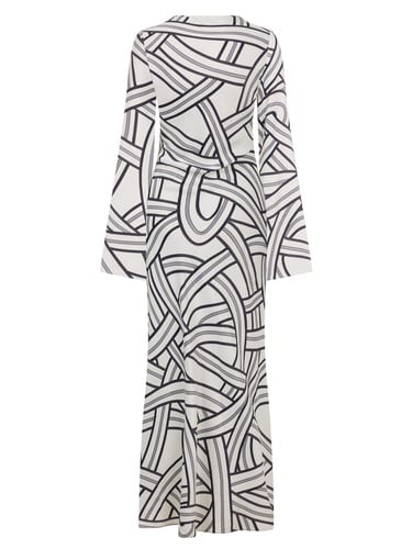  Monokrom Desenli Elbise