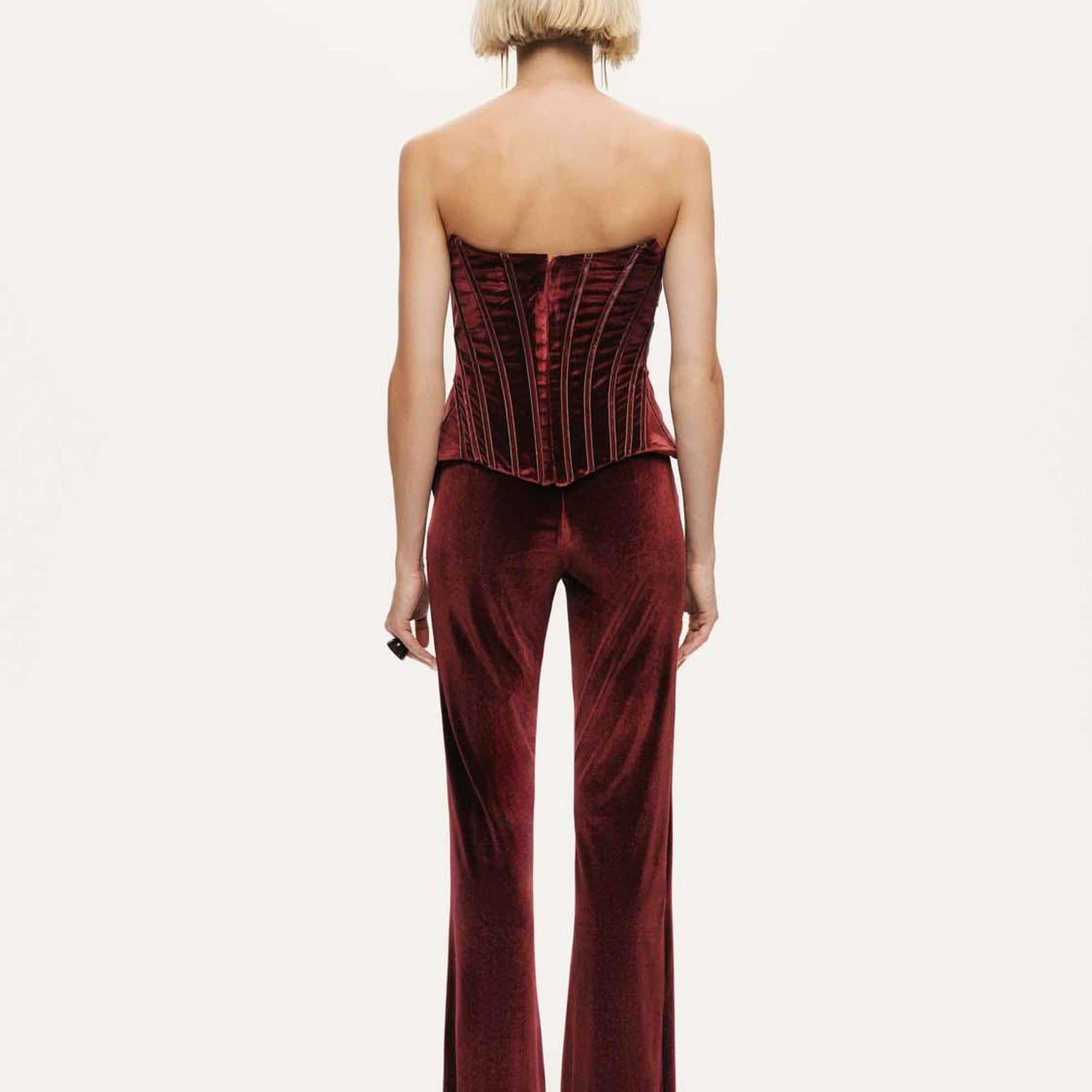 Kadife Balenli Korse Büstiyer