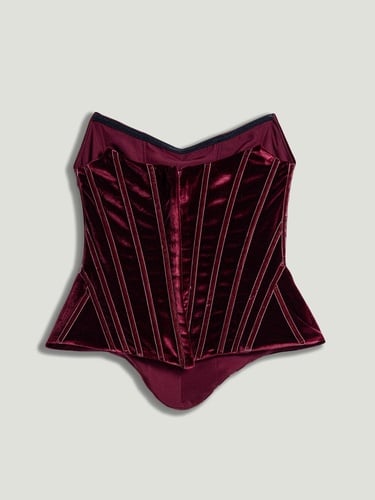  Kadife Balenli Korse Büstiyer