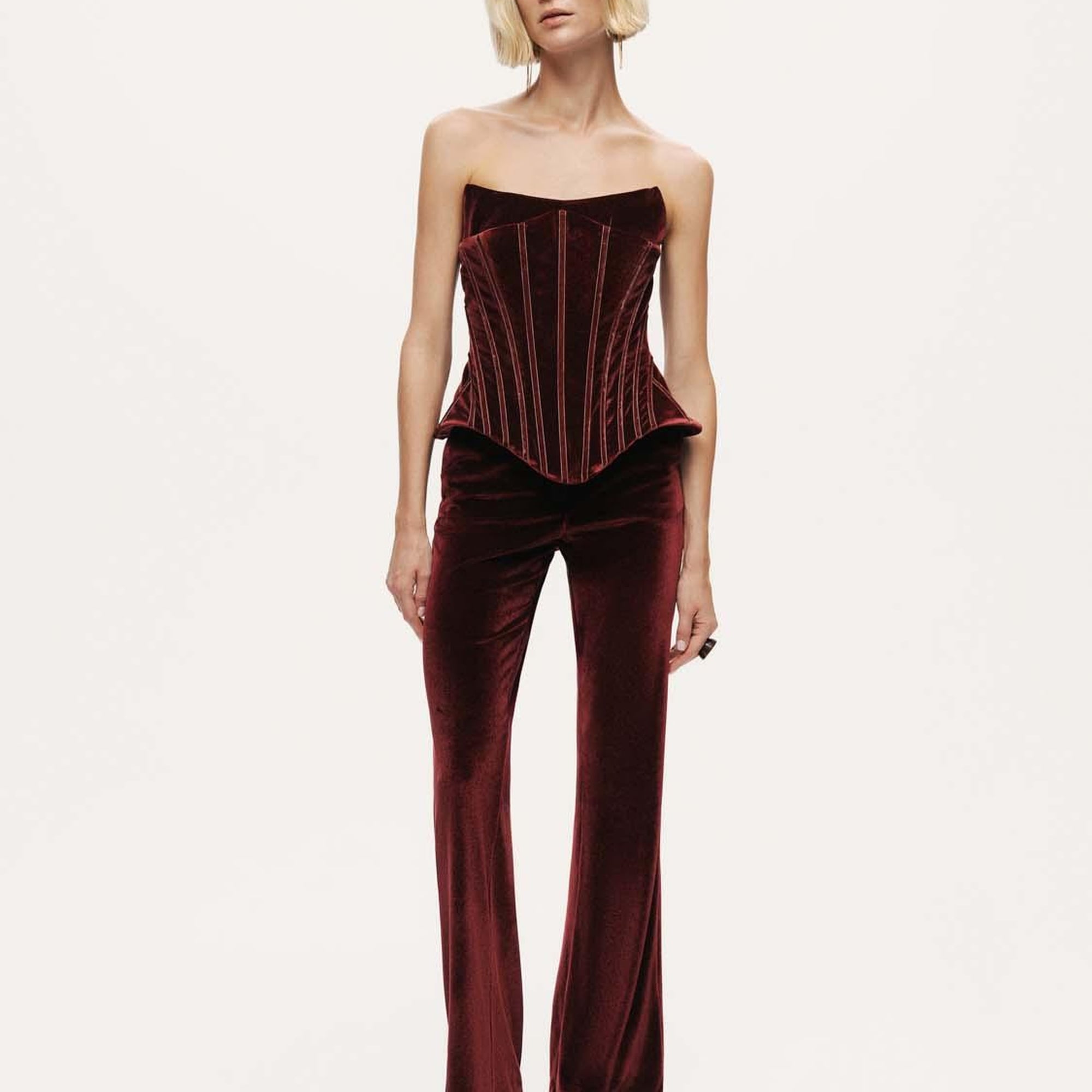 Kadife Balenli Korse Büstiyer