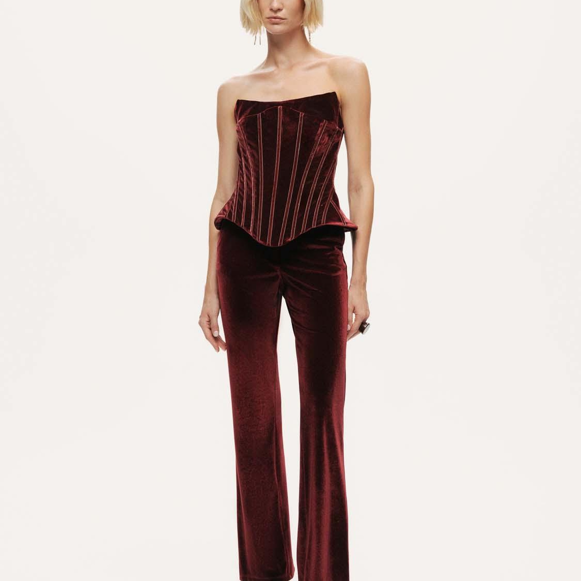 Kadife Balenli Korse Büstiyer