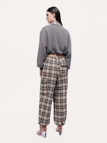  Ekose Gömlek Detaylı Sweatshirt