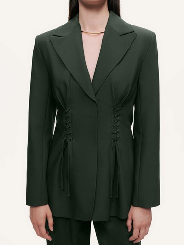  Kurdele Detaylı Vatkalı Ceket