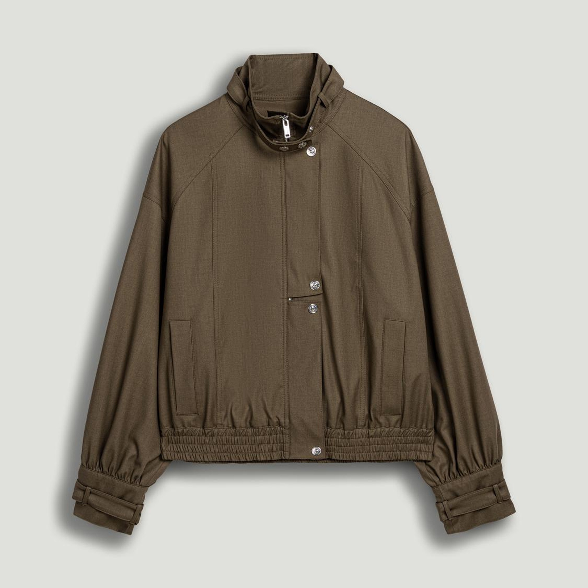 Kemerli Yüksek Yakalı Ceket