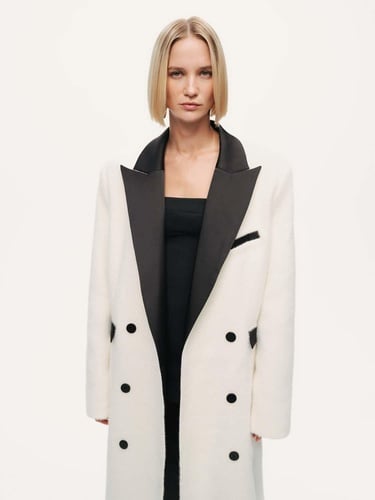  Kontrast Detaylı Maxi Kaban