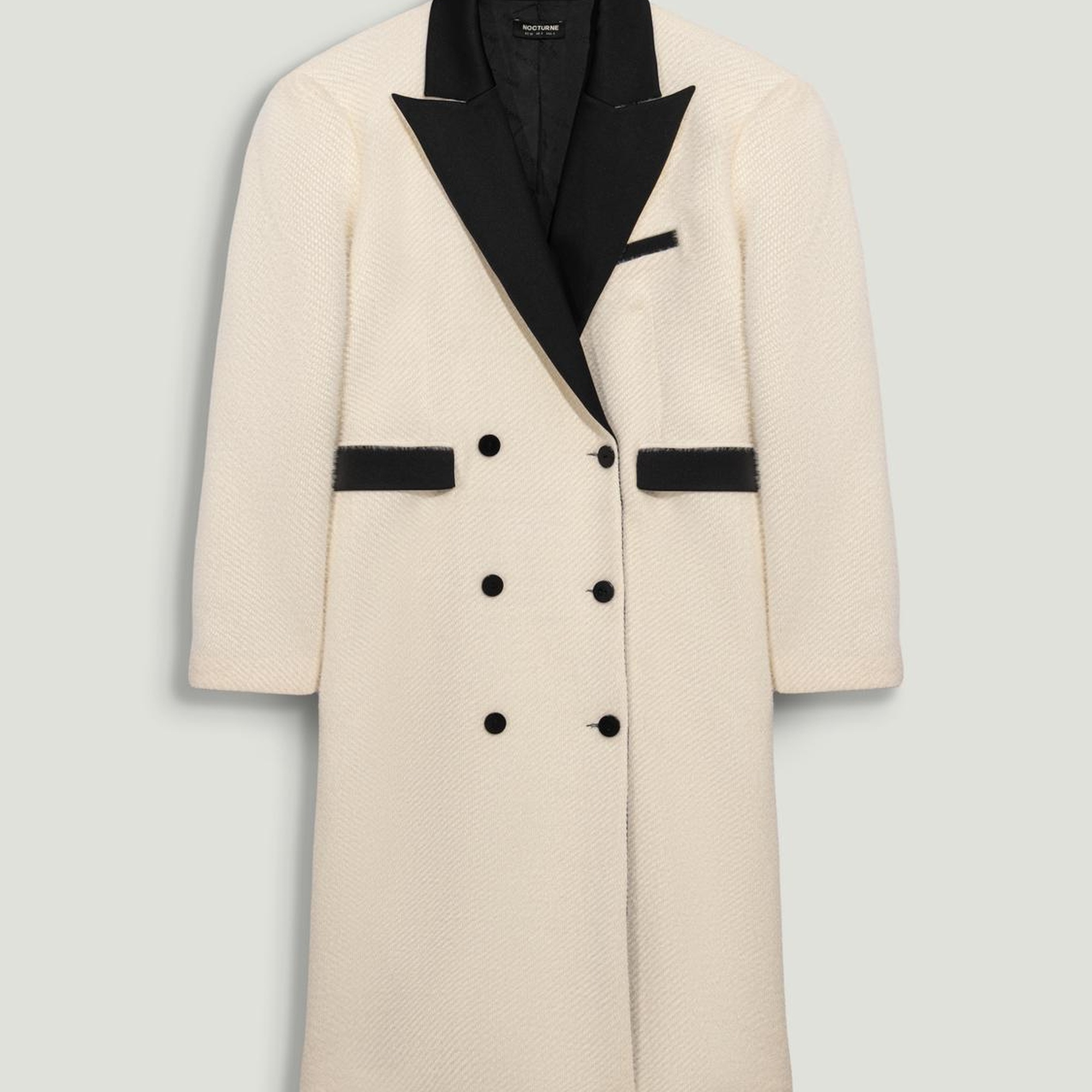 Kontrast Detaylı Maxi Kaban