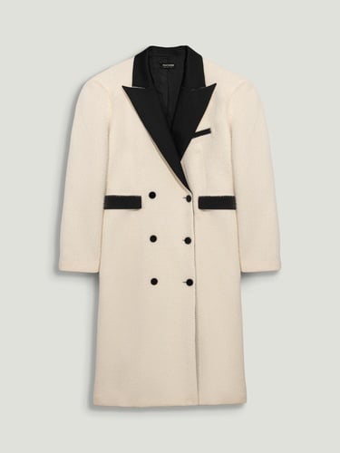  Kontrast Detaylı Maxi Kaban