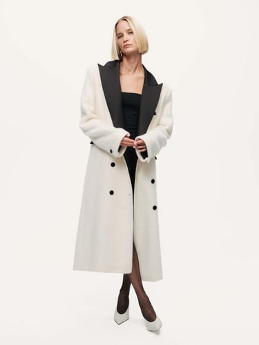  Kontrast Detaylı Maxi Kaban