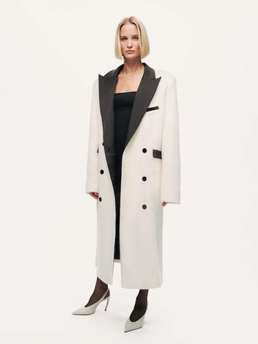  Kontrast Detaylı Maxi Kaban