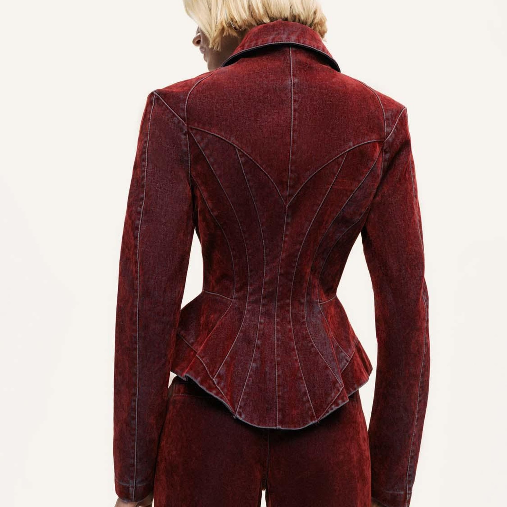 Kadife Korse Detaylı Ceket