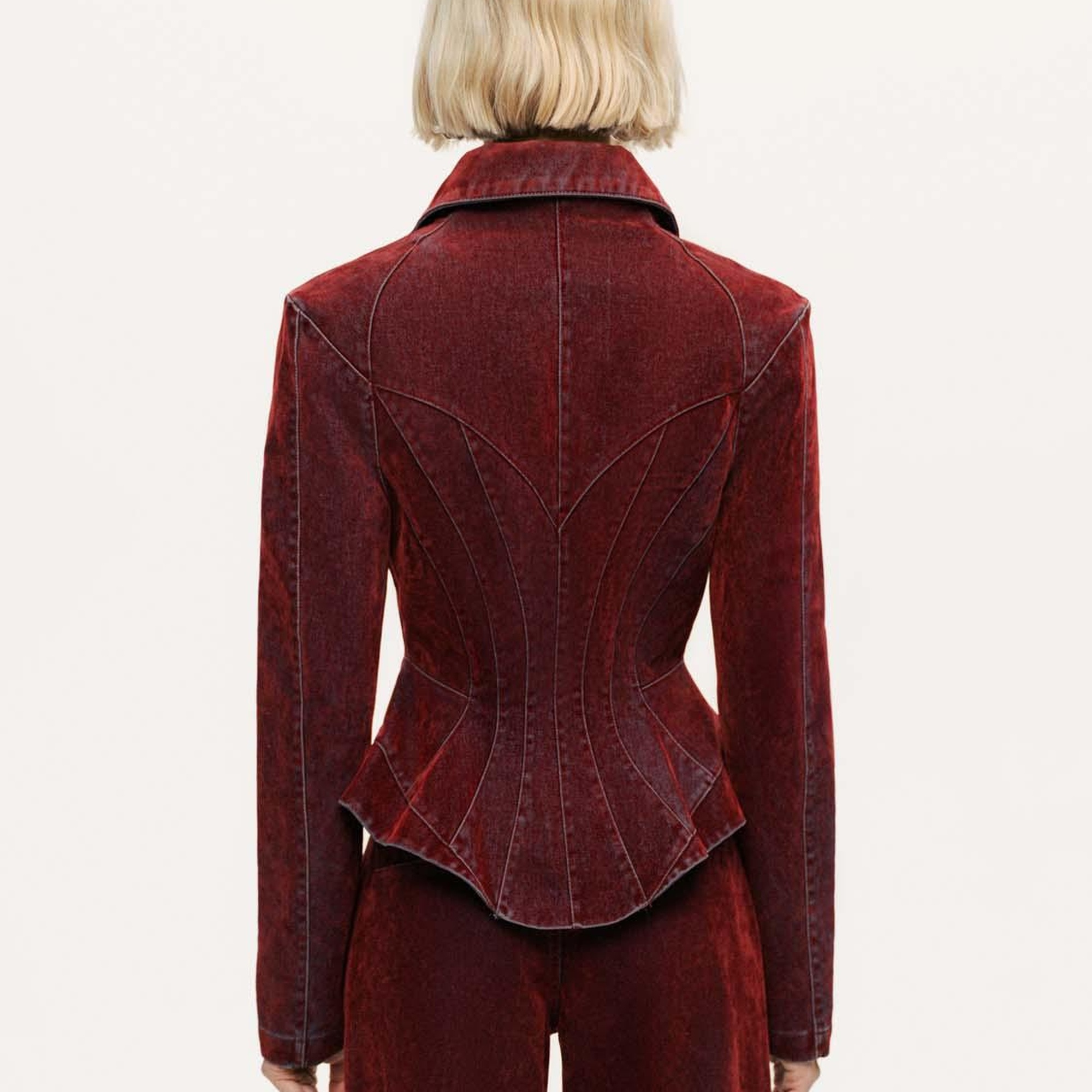 Kadife Korse Detaylı Ceket