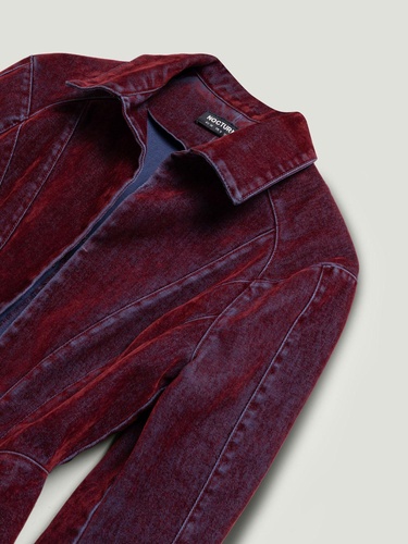  Kadife Korse Detaylı Ceket